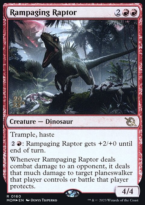 Rampaging Raptor, March of the Machine Promos #160s, Magic: The Gathering card