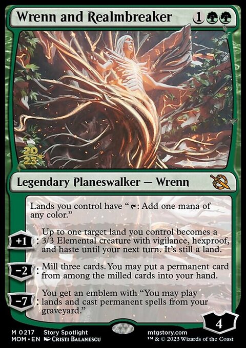 Wrenn and Realmbreaker, March of the Machine Promos #217s, Magic: The Gathering card