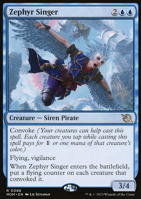 Zephyr Singer, March of the Machine Promos #86p, Magic: The Gathering card