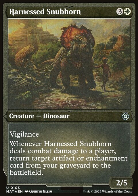 Harnessed Snubhorn, March of the Machine: The Aftermath #103, Magic: The Gathering card