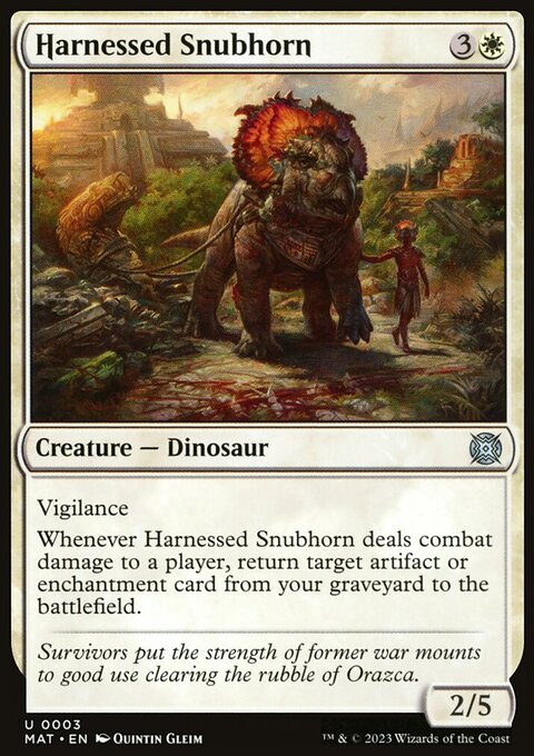Harnessed Snubhorn, March of the Machine: The Aftermath #3, Magic: The Gathering card