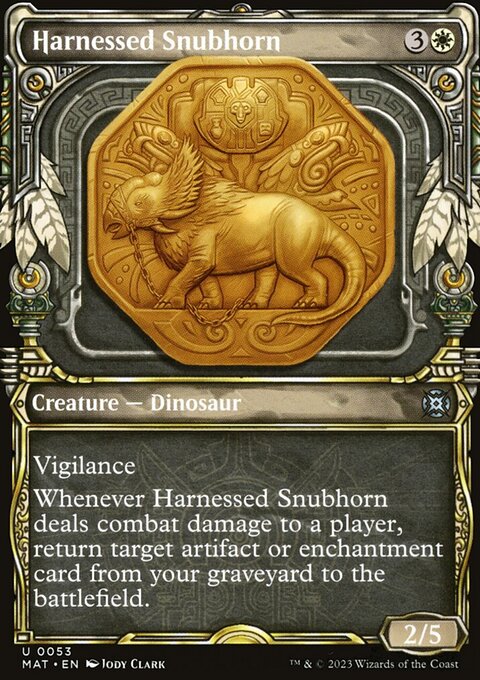 Harnessed Snubhorn, March of the Machine: The Aftermath #53, Magic: The Gathering card