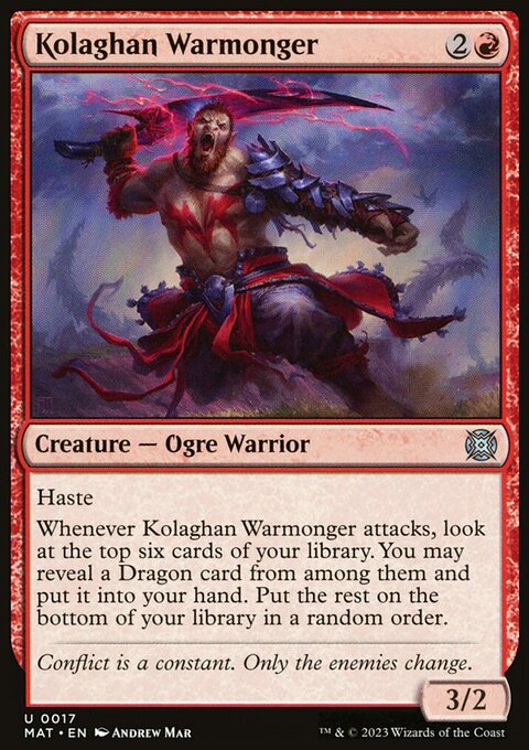 Kolaghan Warmonger, March of the Machine: The Aftermath #17, Magic: The Gathering card