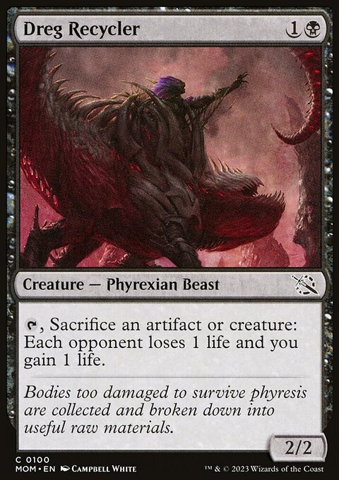 Dreg Recycler, March of the Machine #100, Magic: The Gathering card