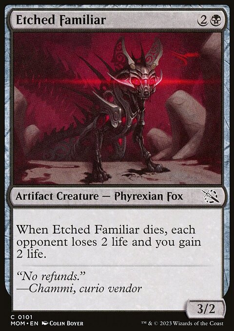 Etched Familiar, March of the Machine #101, Magic: The Gathering card