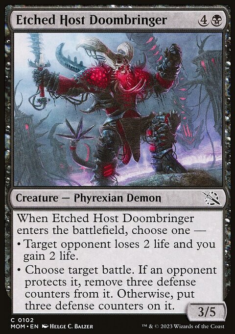 Etched Host Doombringer, March of the Machine #102, Magic: The Gathering card