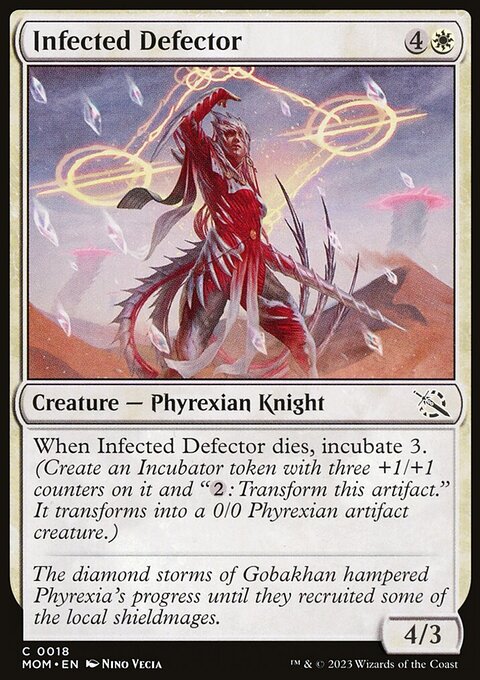 Infected Defector, March of the Machine #18, Magic: The Gathering card