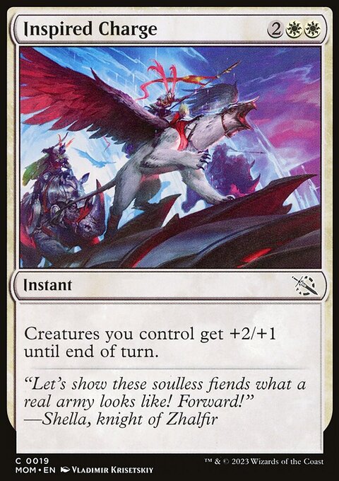 Inspired Charge, March of the Machine #19, Magic: The Gathering card