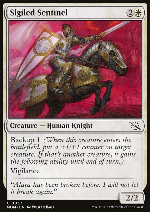 Sigiled Sentinel, March of the Machine #37, Magic: The Gathering card