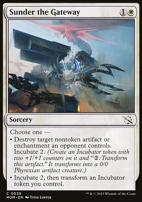 Sunder the Gateway, March of the Machine #39, Magic: The Gathering card
