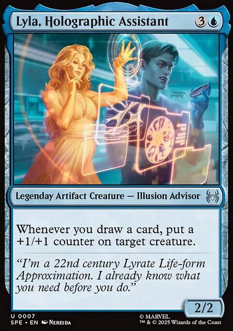 Lyla, Holographic Assistant, Marvel's Spider-Man Eternal #7, Magic: The Gathering card