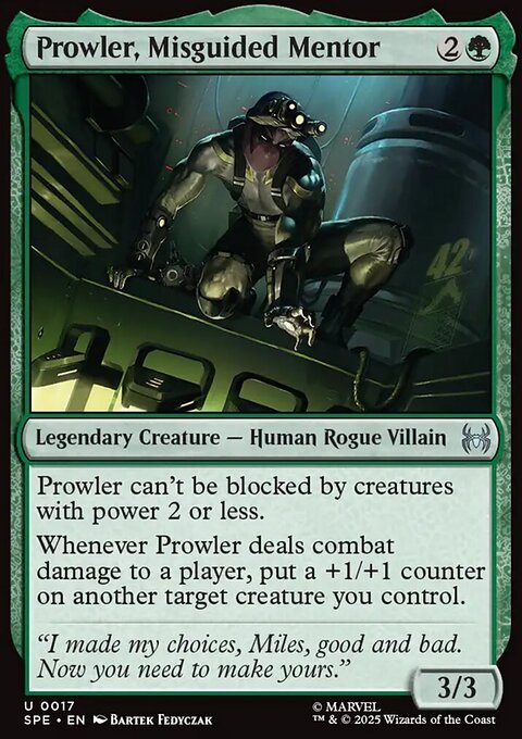 Prowler, Misguided Mentor, Marvel's Spider-Man Eternal #17, Magic: The Gathering card