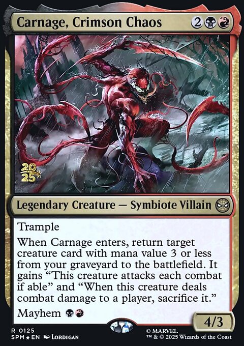 Carnage, Crimson Chaos, Marvel's Spider-Man Promos #125s, Magic: The Gathering card