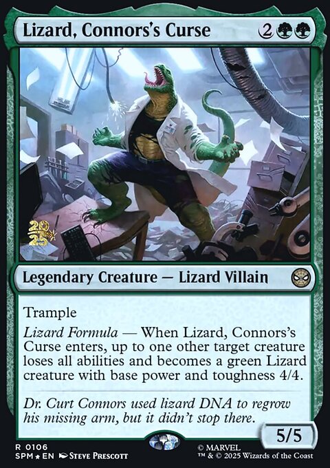 Lizard, Connors's Curse, Marvel's Spider-Man Promos #106s, Magic: The Gathering card