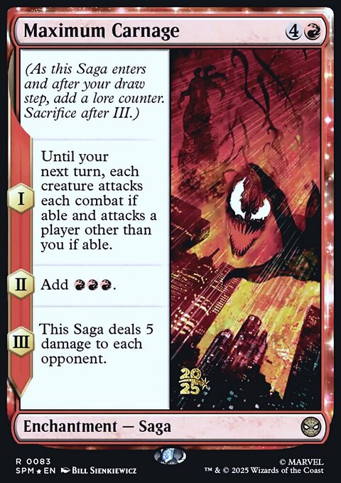 Maximum Carnage, Marvel's Spider-Man Promos #83s, Magic: The Gathering card