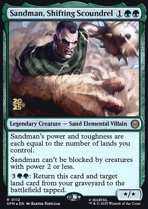 Sandman, Shifting Scoundrel, Marvel's Spider-Man Promos #112s, Magic: The Gathering card