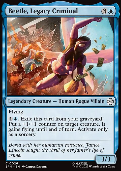Beetle, Legacy Criminal, Marvel's Spider-Man #26, Magic: The Gathering card