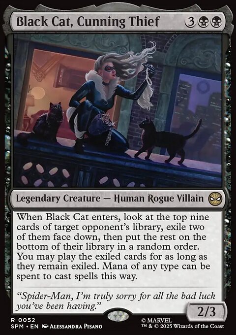 Black Cat, Cunning Thief, Marvel's Spider-Man #52, Magic: The Gathering card
