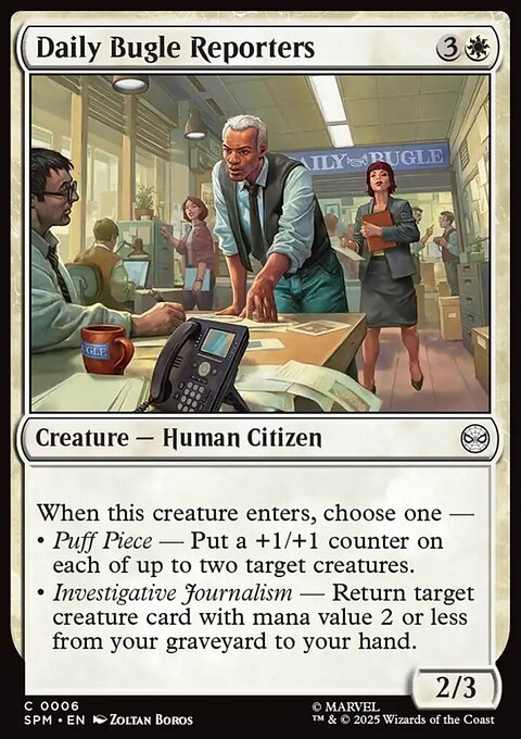 Daily Bugle Reporters, Marvel's Spider-Man #6, Magic: The Gathering card