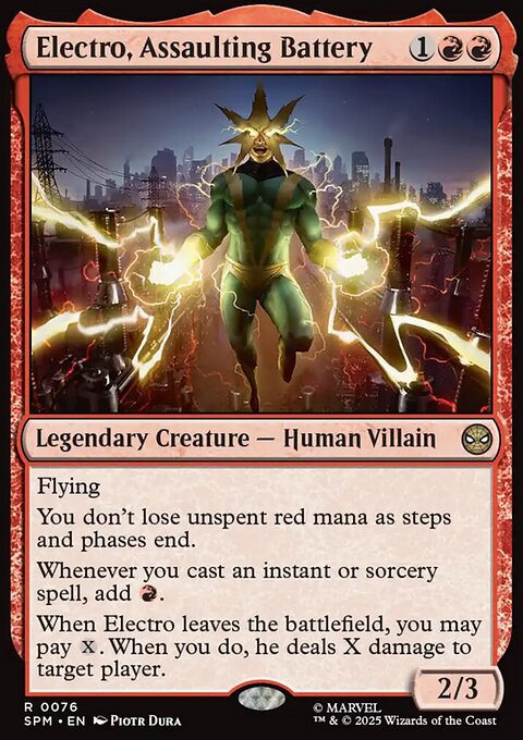 Electro, Assaulting Battery, Marvel's Spider-Man #76, Magic: The Gathering card