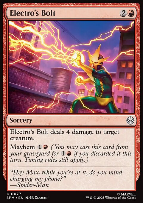 Electro's Bolt, Marvel's Spider-Man #77, Magic: The Gathering card