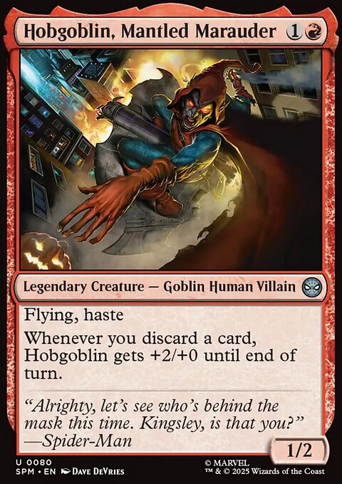 Hobgoblin, Mantled Marauder, Marvel's Spider-Man #80, Magic: The Gathering card
