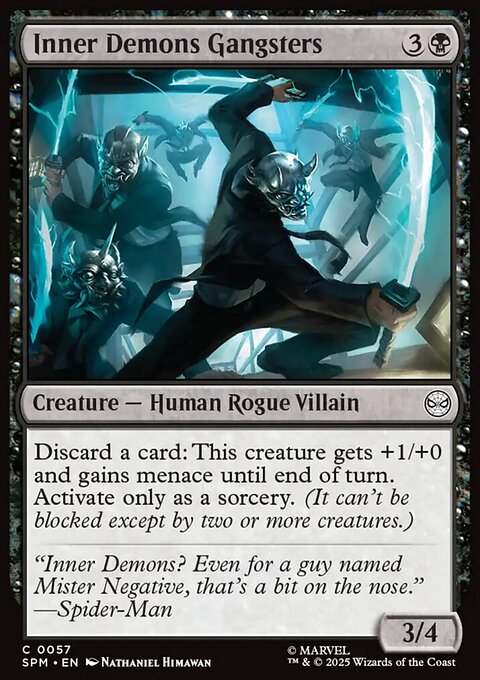 Inner Demons Gangsters, Marvel's Spider-Man #57, Magic: The Gathering card