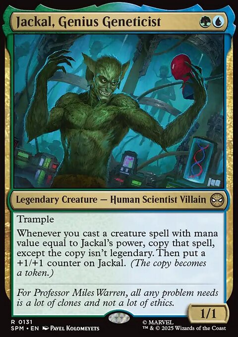 Jackal, Genius Geneticist, Marvel's Spider-Man #131, Magic: The Gathering card