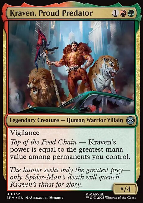 Kraven, Proud Predator, Marvel's Spider-Man #132, Magic: The Gathering card