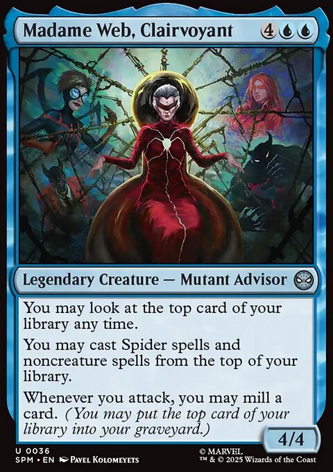 Madame Web, Clairvoyant, Marvel's Spider-Man #36, Magic: The Gathering card