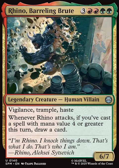 Rhino, Barreling Brute, Marvel's Spider-Man #140, Magic: The Gathering card