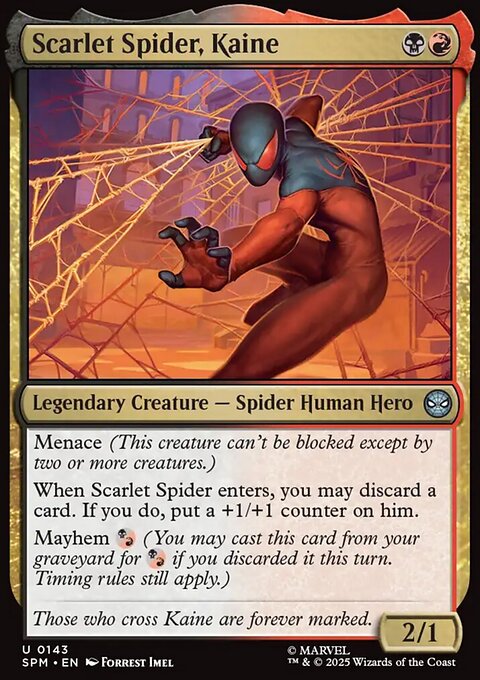 Scarlet Spider, Kaine, Marvel's Spider-Man #143, Magic: The Gathering card