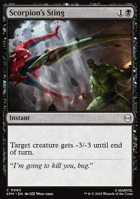 Scorpion's Sting, Marvel's Spider-Man #65, Magic: The Gathering card