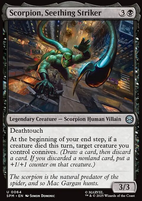 Scorpion, Seething Striker, Marvel's Spider-Man #64, Magic: The Gathering card
