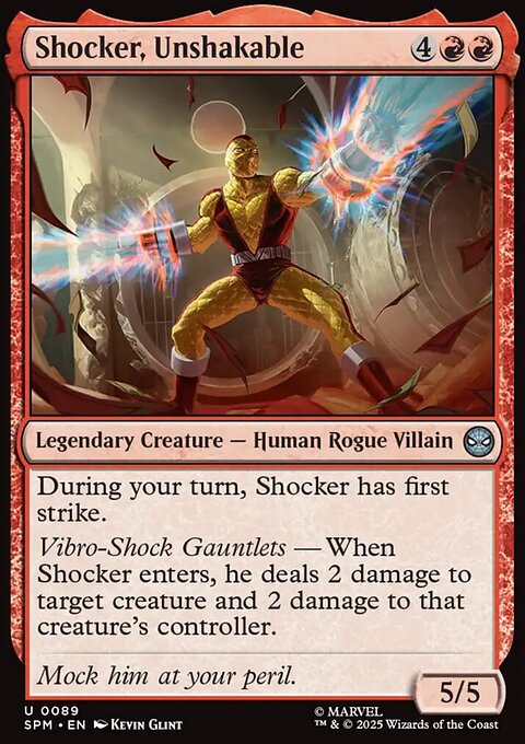 Shocker, Unshakable, Marvel's Spider-Man #89, Magic: The Gathering card