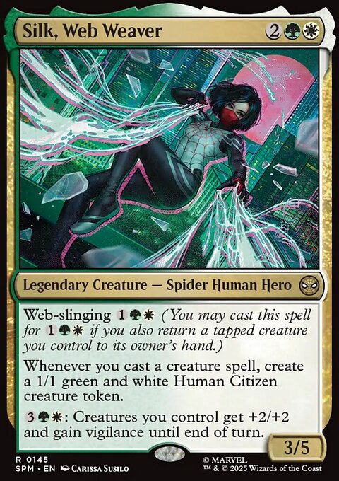 Silk, Web Weaver, Marvel's Spider-Man #145, Magic: The Gathering card