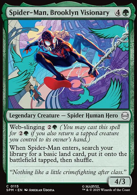 Spider-Man, Brooklyn Visionary, Marvel's Spider-Man #115, Magic: The Gathering card