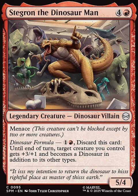 Stegron the Dinosaur Man, Marvel's Spider-Man #95, Magic: The Gathering card