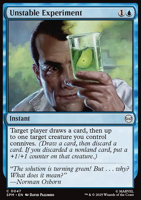 Unstable Experiment, Marvel's Spider-Man #47, Magic: The Gathering card