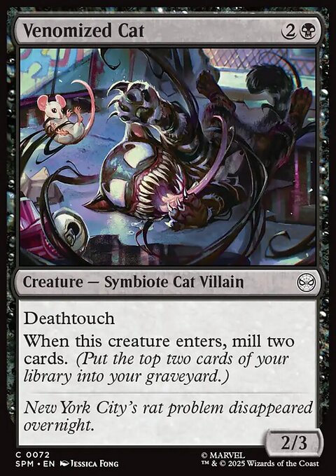 Venomized Cat, Marvel's Spider-Man #72, Magic: The Gathering card