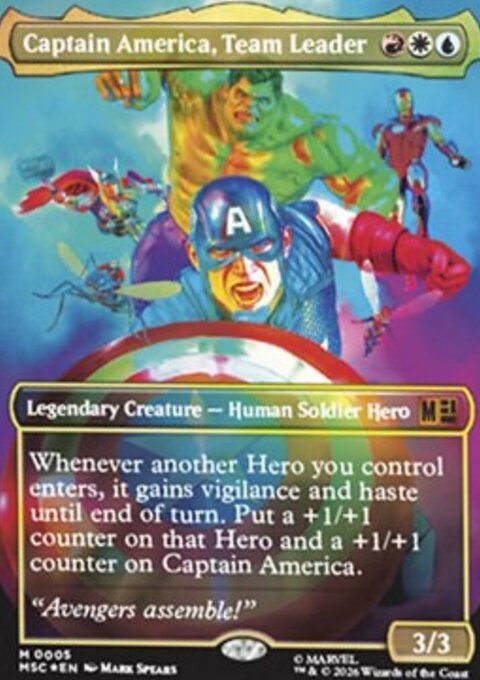Captain America, Team Leader, Marvel Super Heroes Commander #5, Magic: The Gathering card