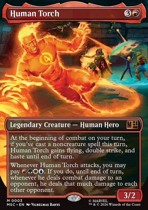 Human Torch, Marvel Super Heroes Commander #3, Magic: The Gathering card