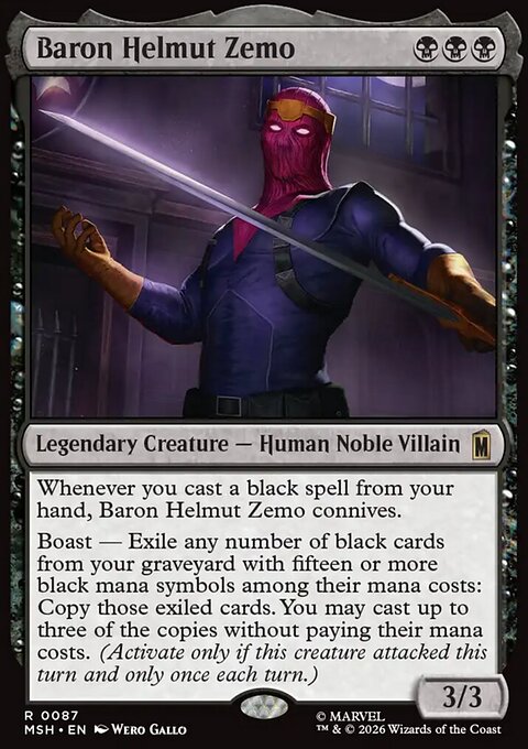 Baron Helmut Zemo, Marvel Super Heroes #87, Magic: The Gathering card