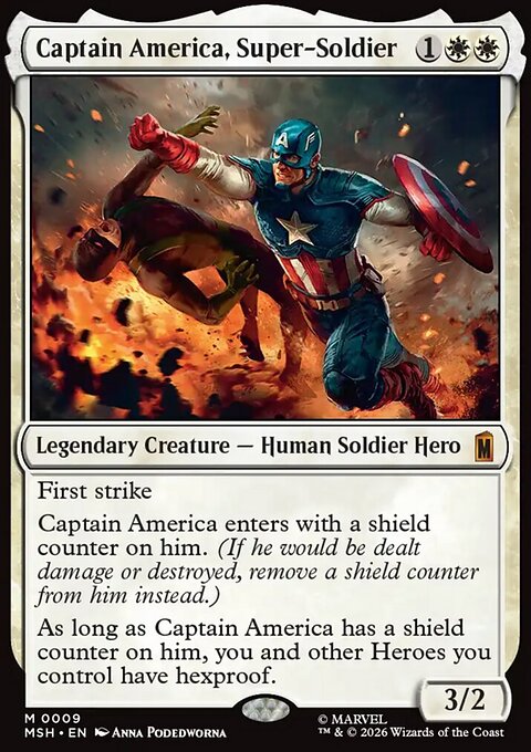 Captain America, Super-Soldier, Marvel Super Heroes #9, Magic: The Gathering card