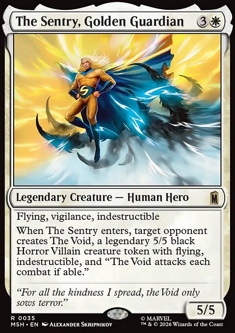 The Sentry, Golden Guardian, Marvel Super Heroes #35, Magic: The Gathering card