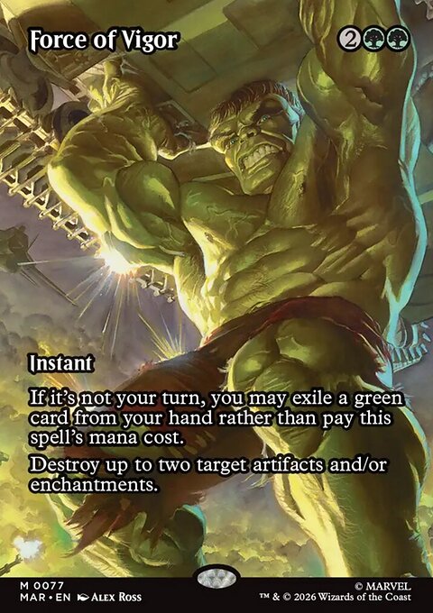 Force of Vigor, Marvel Universe #77, Magic: The Gathering card