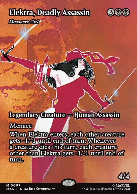 Massacre Girl, Marvel Universe #67, Magic: The Gathering card