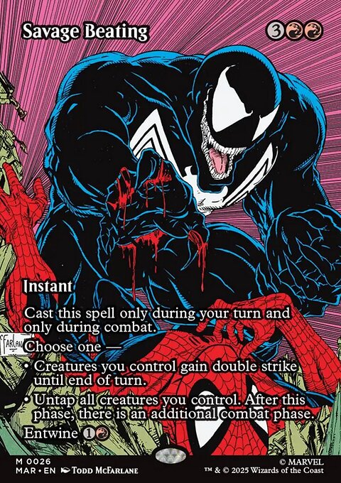Savage Beating, Marvel Universe #26, Magic: The Gathering card