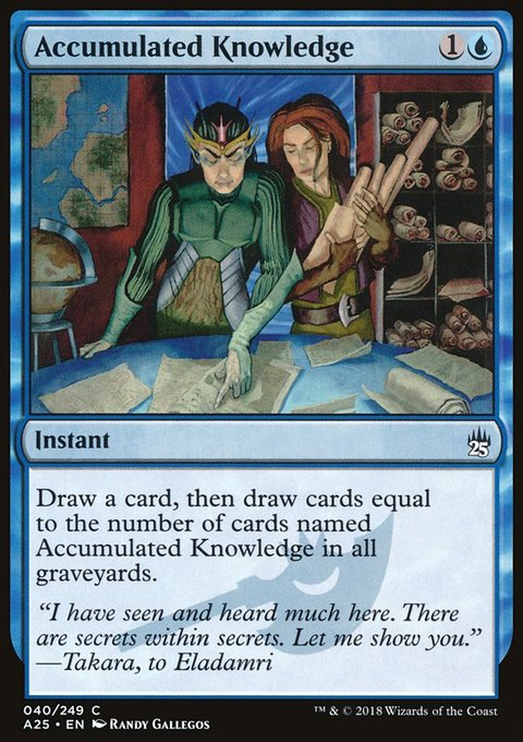 Accumulated Knowledge, Masters 25 #40, Magic: The Gathering card