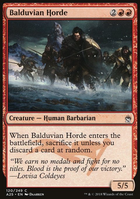 Balduvian Horde, Masters 25 #120, Magic: The Gathering card